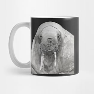 Walrus in Black & White Ink Drawing Painting Mug